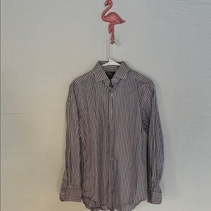 Ralph Lauren Striped Button-Down Shirt in Purple and White